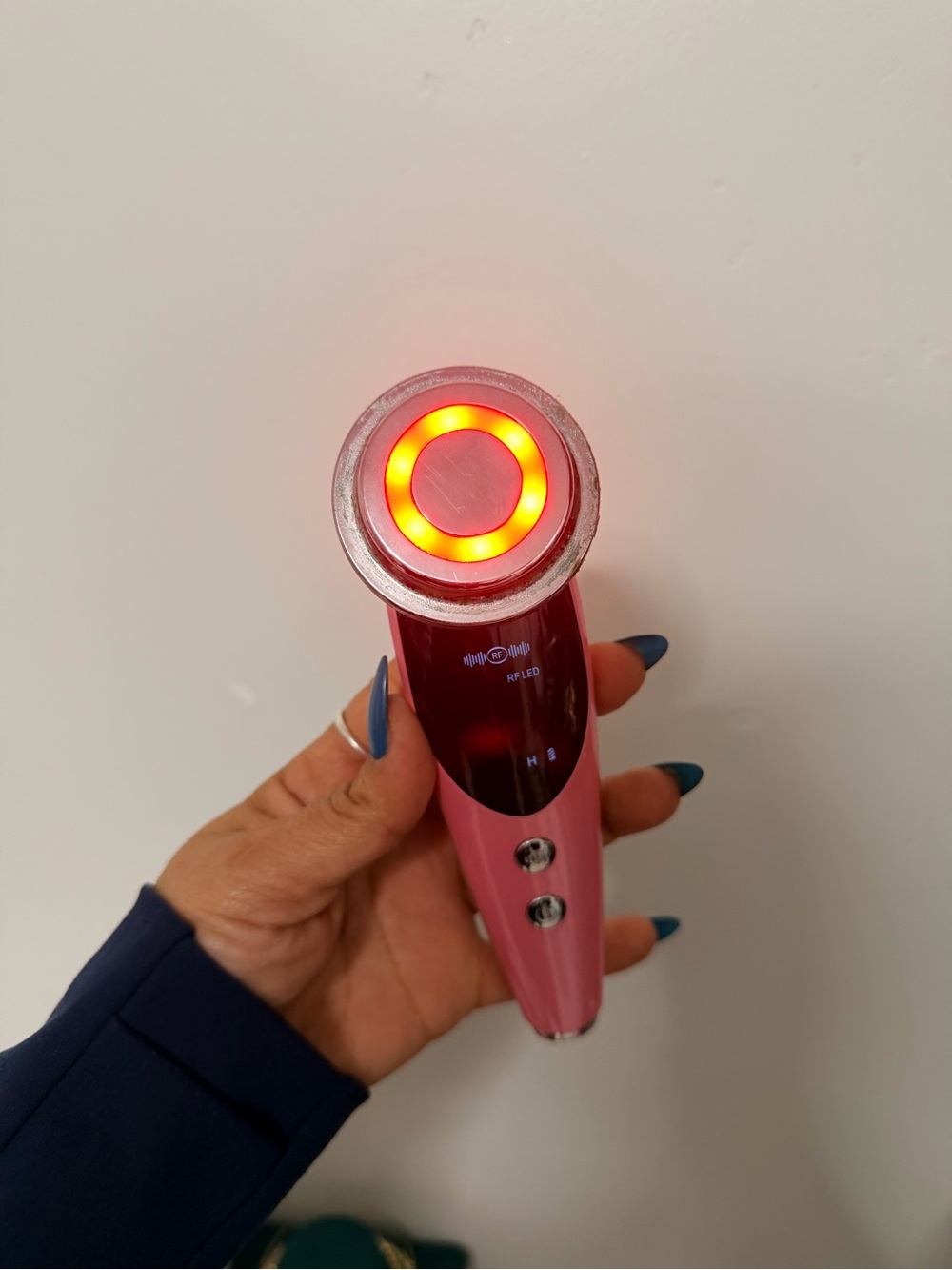 LED Red Light Facial Massager - Pink Women Skincare Device